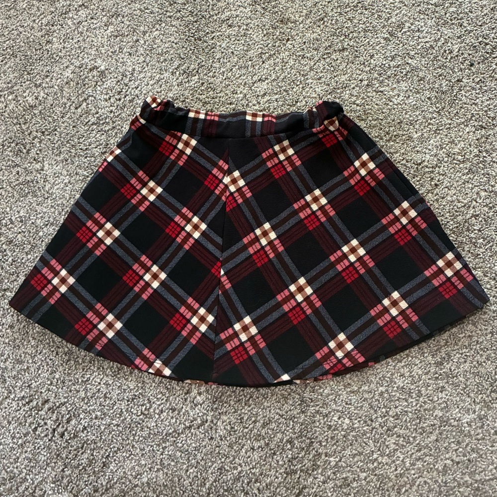 Plaid Skirt in Red and Black